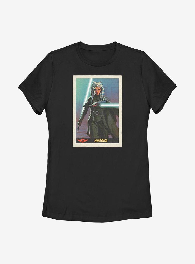 Star Wars The Mandalorian Ahsoka Card Womens T-Shirt