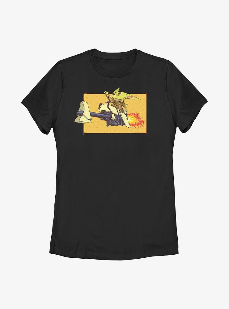 Star Wars The Mandalorian Speeder Bike Force Womens T-Shirt