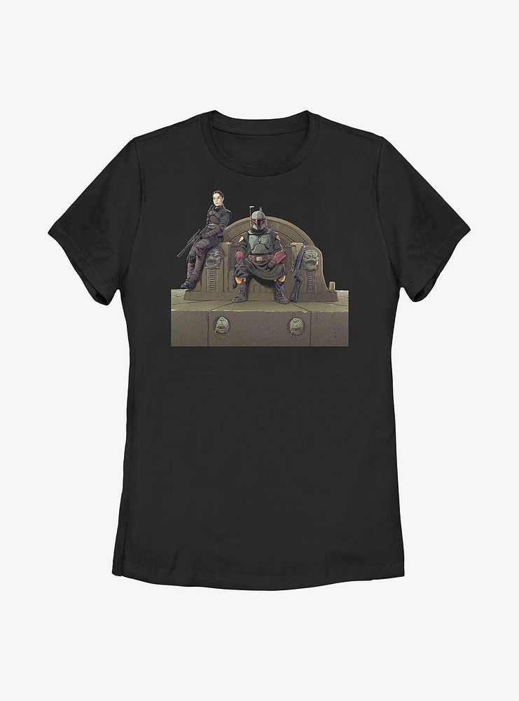 Star Wars The Mandalorian Throne Of Fett Womens T-Shirt