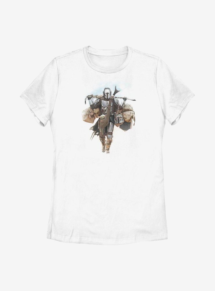 Star Wars The Mandalorian Walking Mando Womens T-Shirt