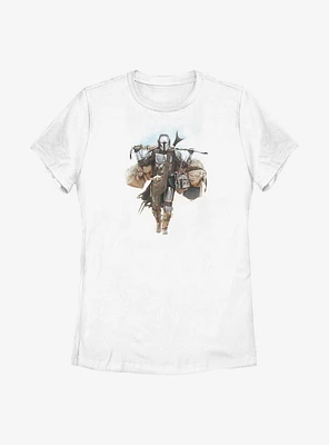 Star Wars The Mandalorian Walking Mando Womens T-Shirt