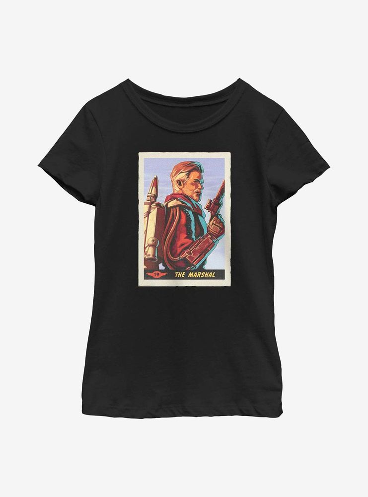 Star Wars The Mandalorian Marshal Card Youth Girls T-Shirt