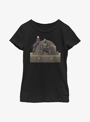 Star Wars The Mandalorian Throne Of Fett Youth Girls T-Shirt