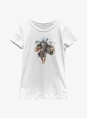 Star Wars The Mandalorian Walking Mando Youth Girls T-Shirt