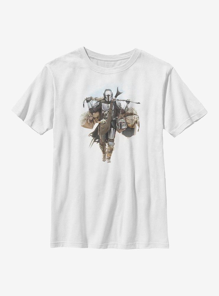 Star Wars The Mandalorian Walking Mando Youth T-Shirt