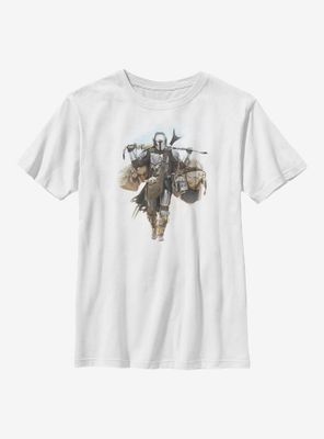 Star Wars The Mandalorian Walking Mando Youth T-Shirt