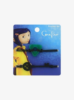 Coraline Key & Seeing Stone Best Friend Cord Bracelet Set