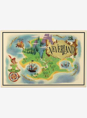 Disney Peter Pan Neverland Map Wood Wall Decor