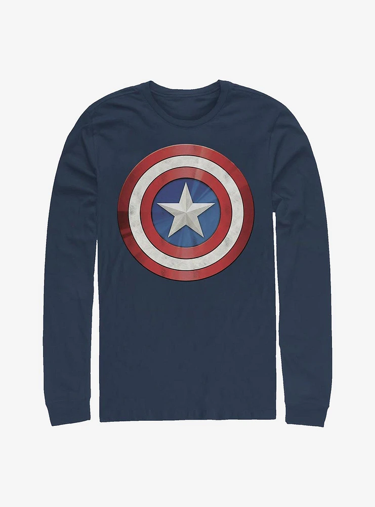 Marvel Captain America Shiny Shield Long-Sleeve T-Shirt