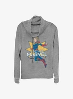 Marvel Captain Star Cowlneck Long-Sleeve Girls Top