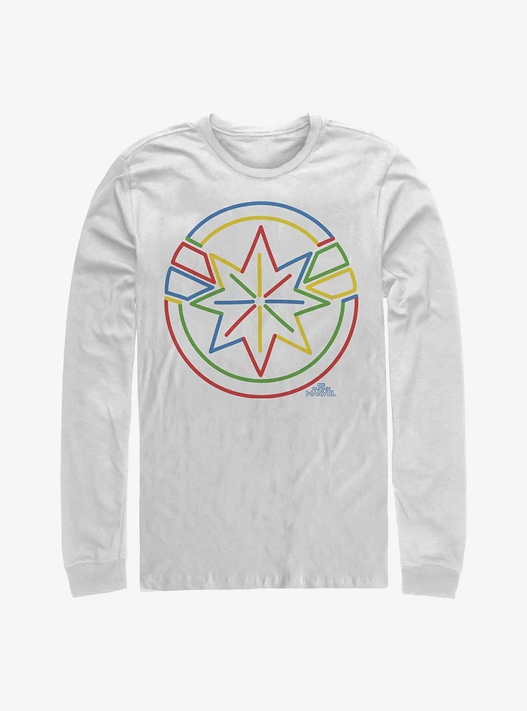 Marvel Captain Colorful Logo Long-Sleeve T-Shirt