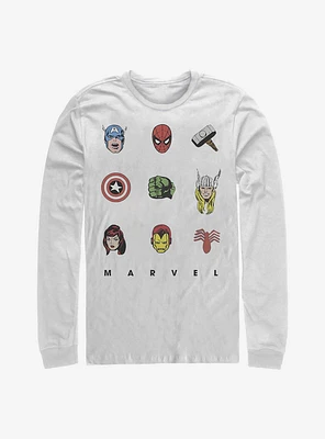 Marvel Avengers Retro Icons Long-Sleeve T-Shirt