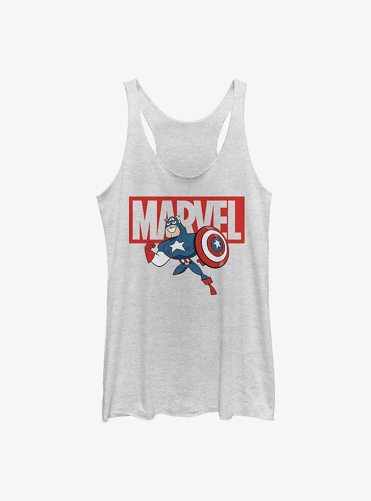 Marvel Captain America Brick Logo Girls Tank