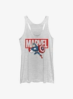 Marvel Captain America Brick Logo Girls Tank