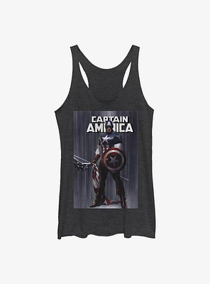 Marvel Captain America Standing Flag Aug8 Girls Tank