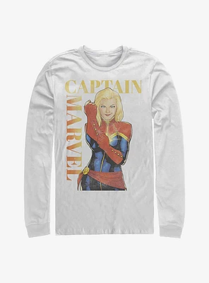 Marvel Captain Cartoon Drawing Long-Sleeve T-Shirt
