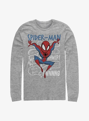 Marvel Spider-Man Spidey Doodle Thoughts Long-Sleeve T-Shirt