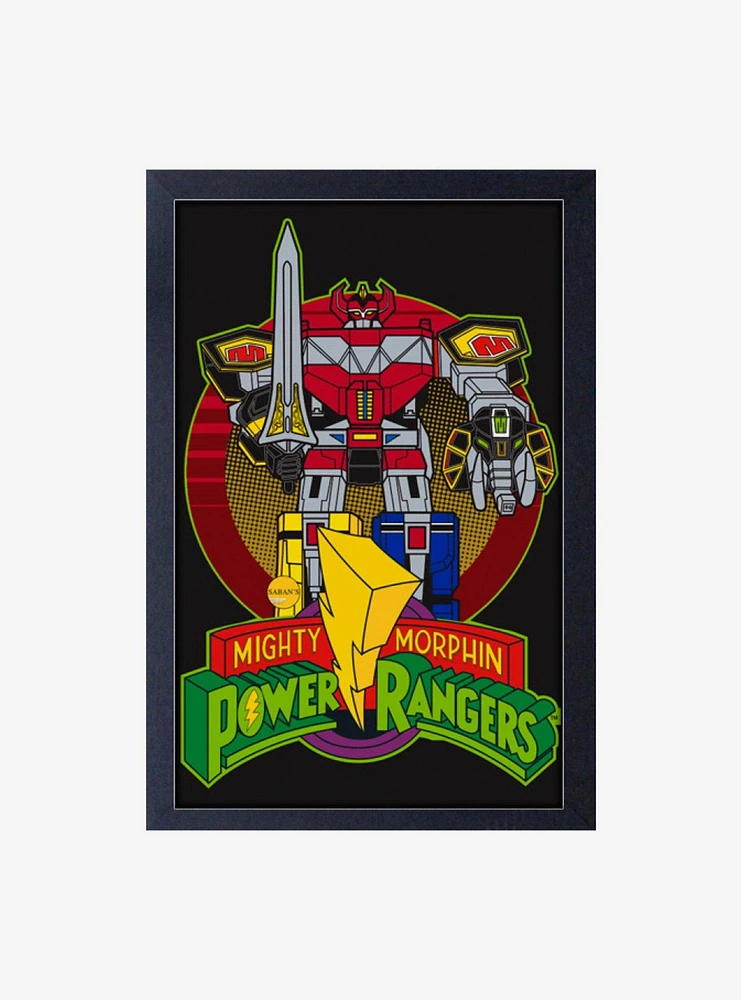 Mighty Morphin Power Rangers Classic Megazord Framed Wood Wall Art