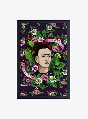 Frida Kahlo Parrot Framed Wood Wall Art
