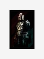 Star Wars The Mandalorian Mando Portrait Framed Wood Wall Art