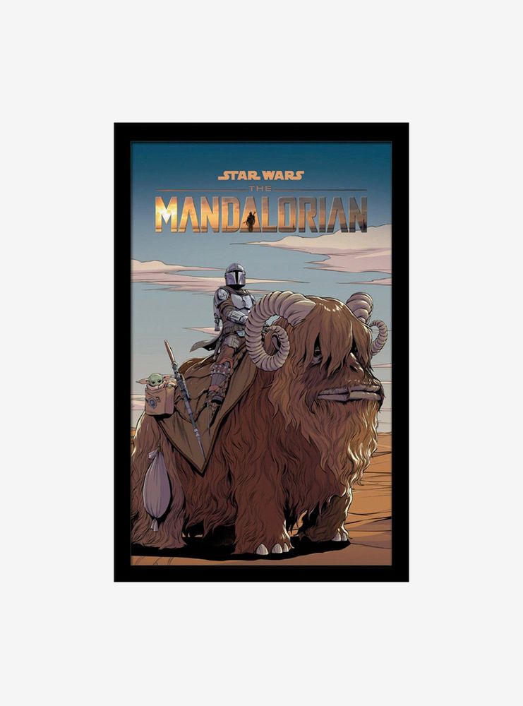 Star Wars The Mandalorian Mythosaur Framed Wood Wall Art