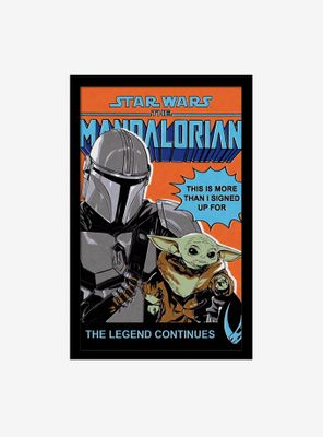 Star Wars The Mandalorian The Legend Continues Comic Framed Wood Wall Art