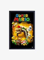 Super Mario Bowser And His Minions Framed Wood Wall Art