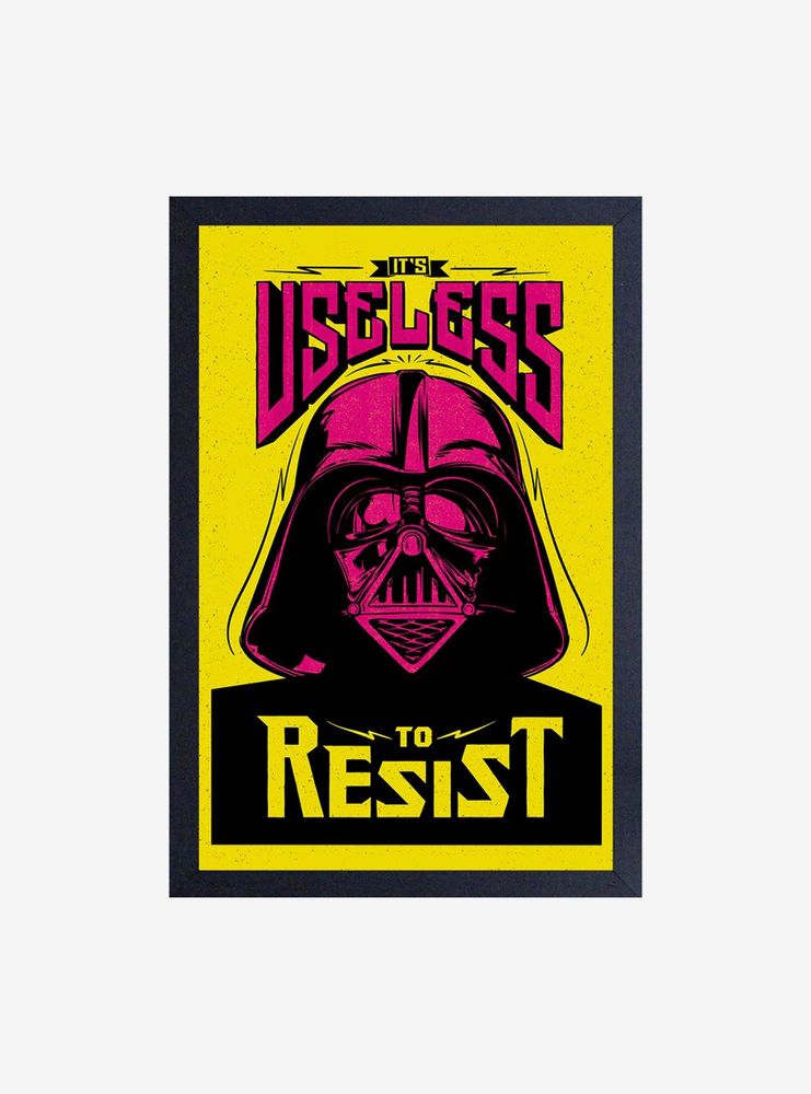 Star Wars Useless To Resist Pop Framed Wood Wall Art