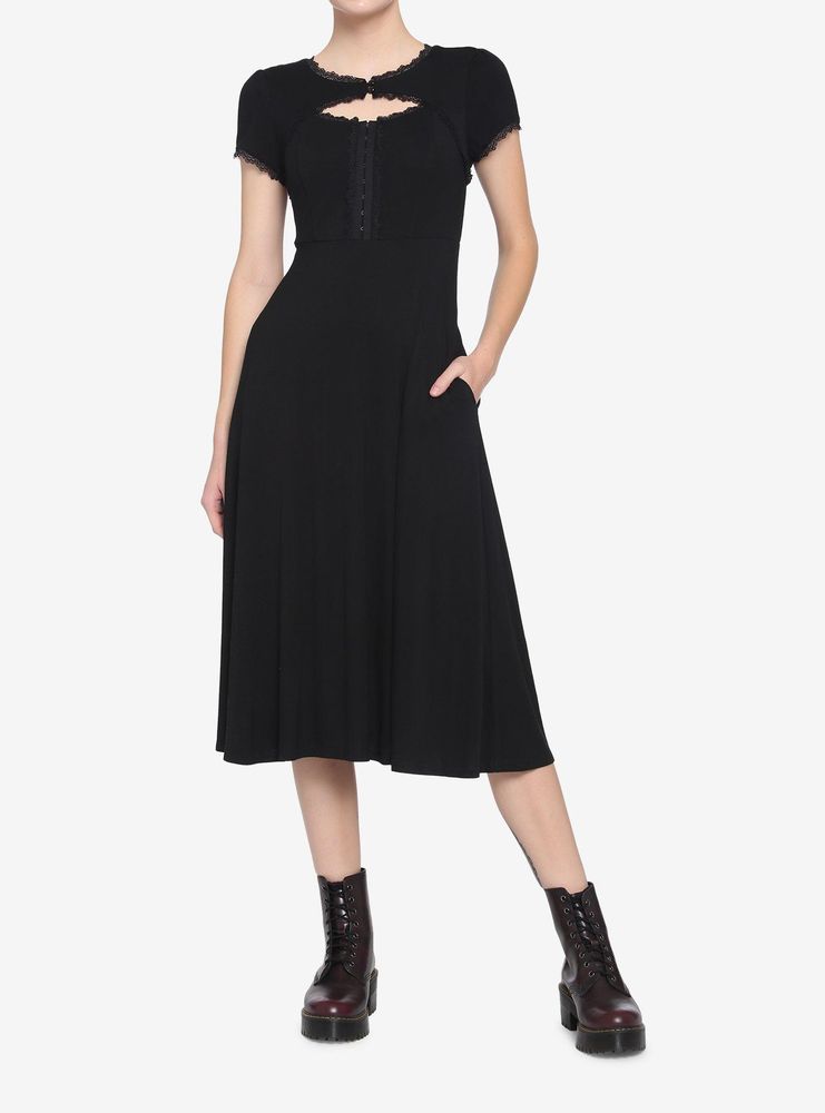 Black Henley Midi Dress