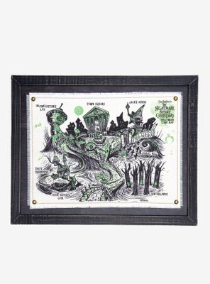 Disney The Nightmare Before Christmas Halloween Town Framed Map - BoxLunch Exclusive