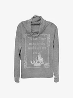 Disney Beauty And The Beast Book Lover Cowlneck Long-Sleeve Girls Top