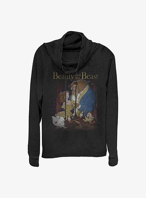 Disney Beauty And The Beast Poster Cowlneck Long-Sleeve Girls Top