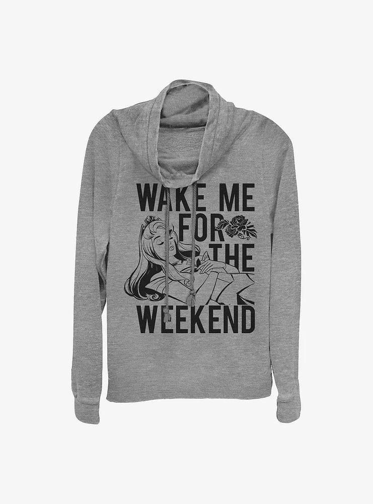 Disney Sleeping Beauty Wake Me Meme Cowlneck Long-Sleeve Girls Top