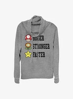 Super Mario Extra Power Cowlneck Long-Sleeve Girls Top