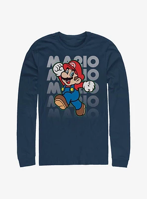Super Mario Stacked Name Long-Sleeve T-Shirt