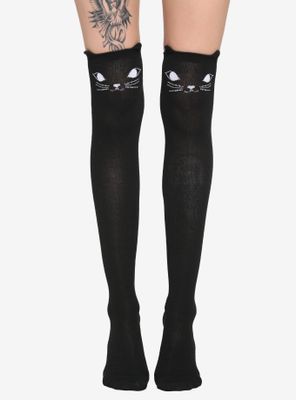 Black Cat Over-The-Knee Socks