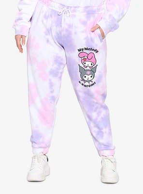 My Melody & Kuromi Pink & Purple Wash Girls Sweatpants Plus Size