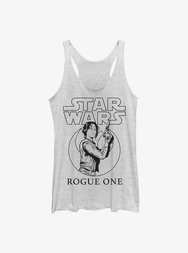 Star Wars Rogue One: A Story Jyn Outline Girls Tank