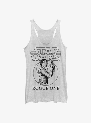 Star Wars Rogue One: A Story Jyn Outline Girls Tank