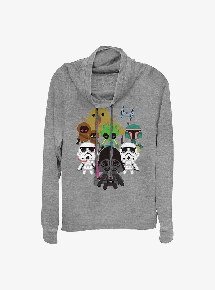 Star Wars All Villains Kawaii Cowlneck Long-Sleeve Girls Top