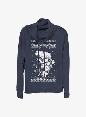 Star Wars Chewbacca Ugly Holiday Cowlneck Long-Sleeve Girls Top