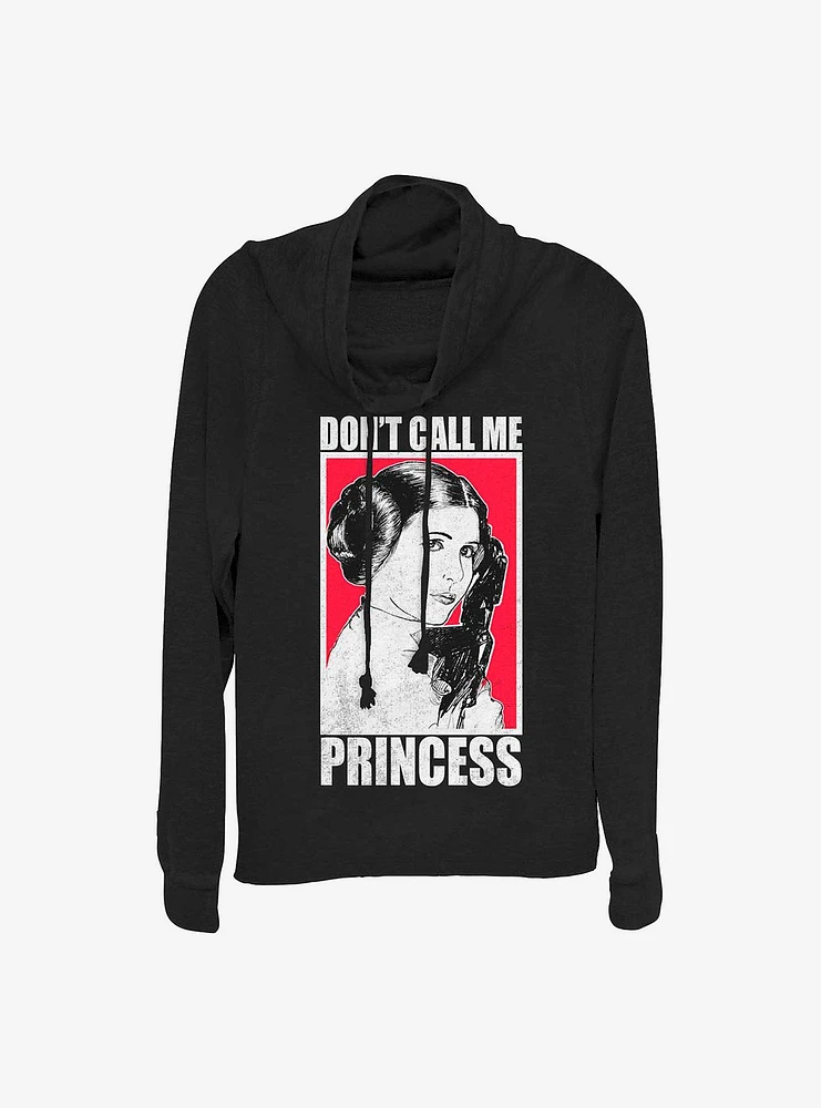 Star Wars Don't Call Me Princess Cowlneck Long-Sleeve Girls Top