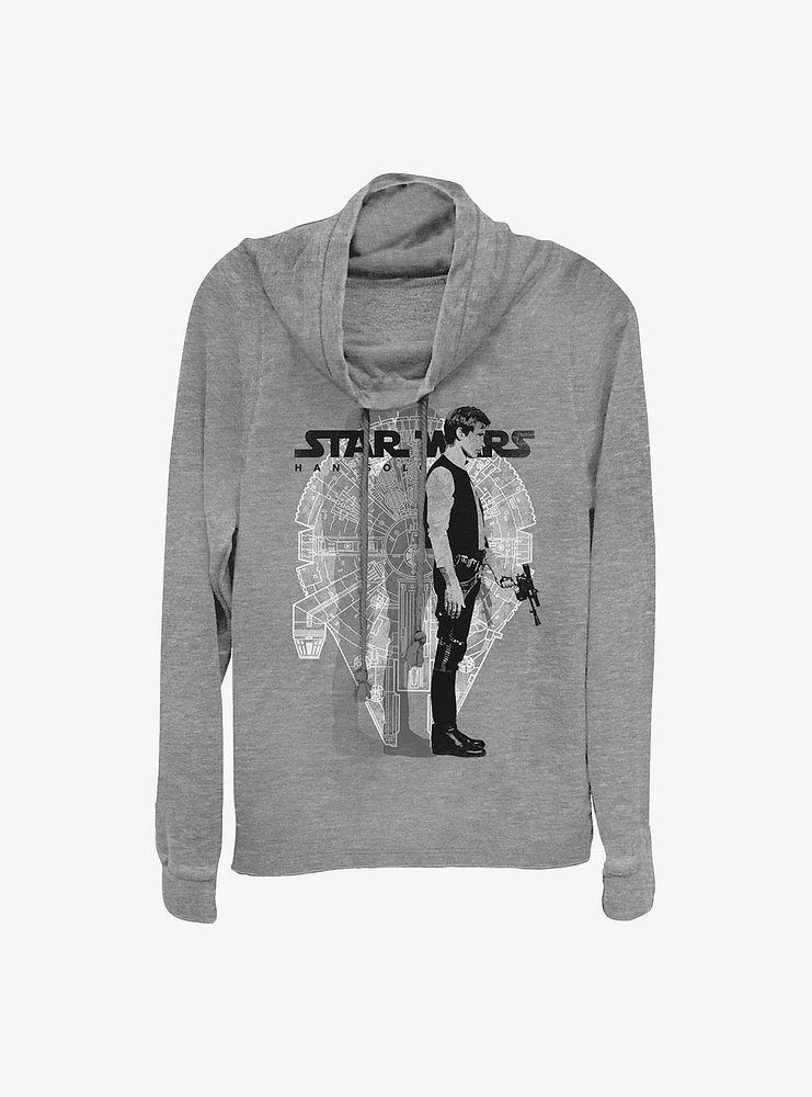 Star Wars Han Solo Cowlneck Long-Sleeve Girls Top