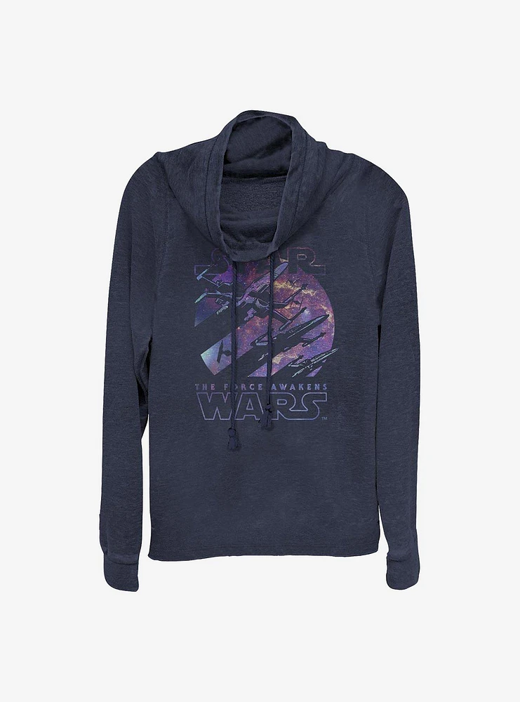 Star Wars: The Force Awakens Galactic Cowlneck Long-Sleeve Girls Top