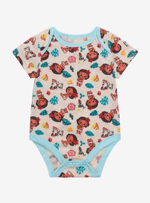 Disney Moana Tropical Icons Allover Print Infant One-Piece - BoxLunch Exclusive