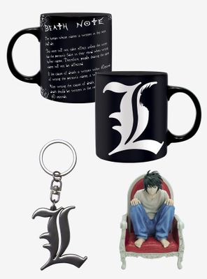 Death Note L Figure, Mug & Keychain Bundle