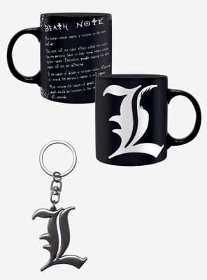 Death Note L Mug & 3D Keychain Bundle