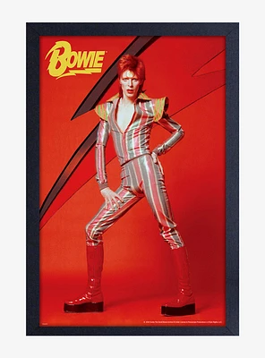David Bowie Lightning Bolt Framed Wood Wall Art
