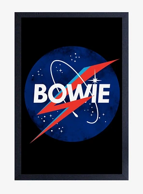 David Bowie Space Logo Framed Wood Wall Art