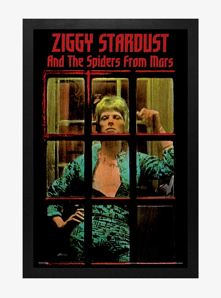 David Bowie Ziggy Spiders Framed Wood Wall Art